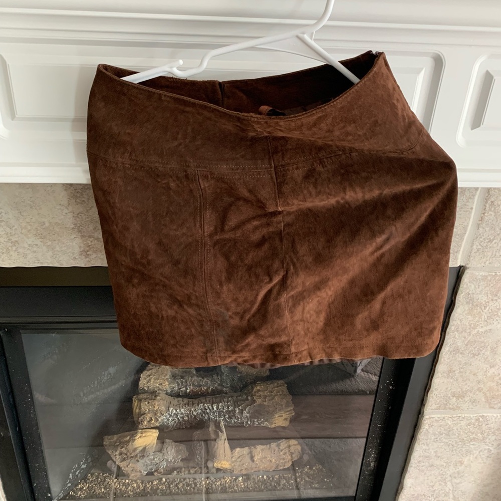 Ann Taylor suede skirt , brown, size 6.